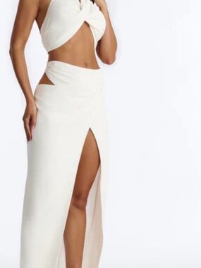 Fashion Nova White Maxi Skirt with Top